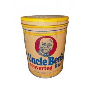 Vintage Uncle Ben's Converted Rice Metal Tin Canister